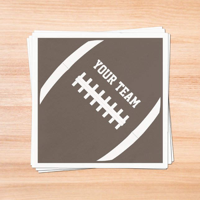 Football Party Custom Team Name or Text Sports Napkins (Football party napkins with custom team name or text.)