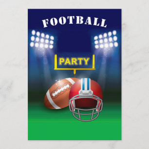 Football Party Gridiron Uprights and Field Invitation