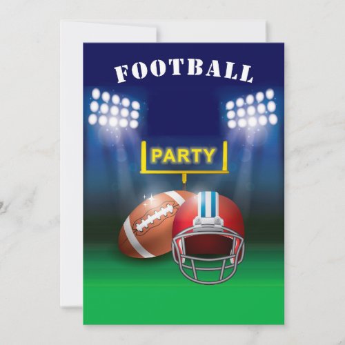 Football Party Gridiron Uprights and Field Invitation