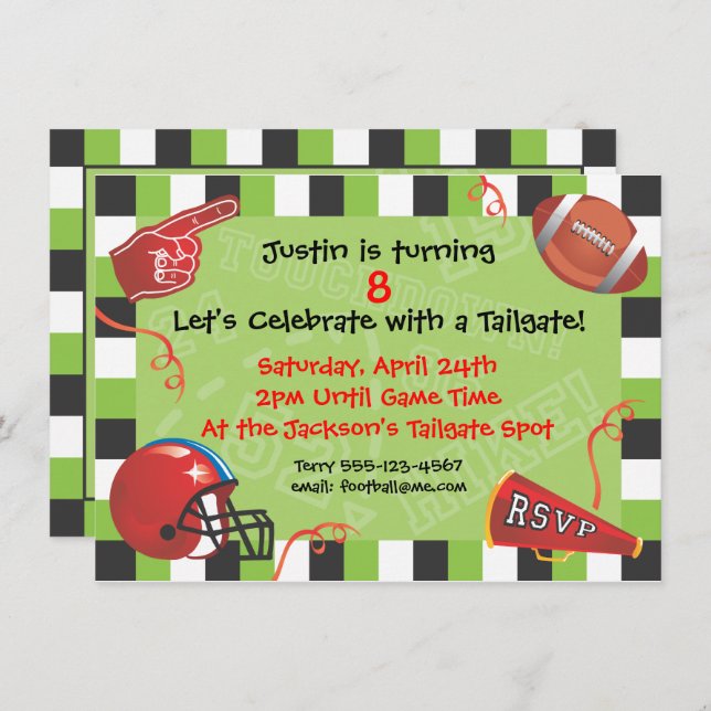 Football Party Invitation (Front/Back)