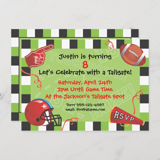 Football Party Invitation (Front/Back)
