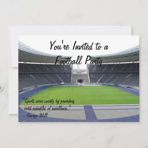 Football Party Custom Invite