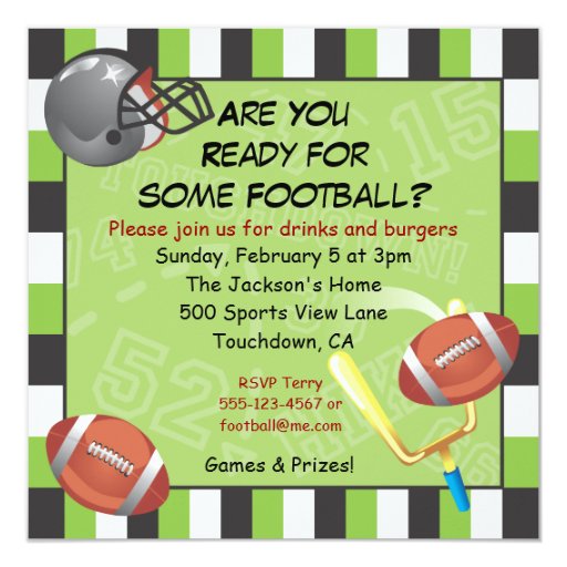 Sample Football Invitations For Kids 8