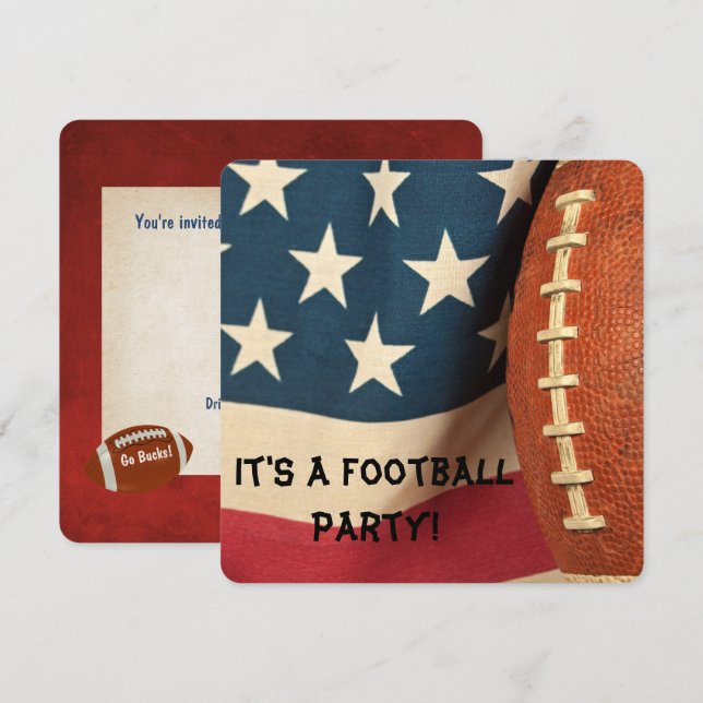 Football Party Invite (Front/Back)