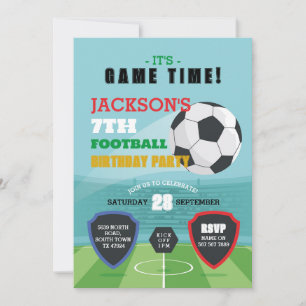 Football Party Invite Birthday Boys Invitation