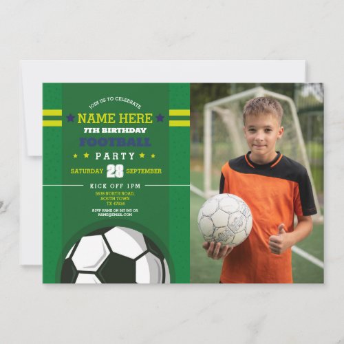 Football Party Invite Birthday Boys Photo