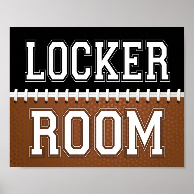 Football Party LOCKER ROOM Sign Print (Front)