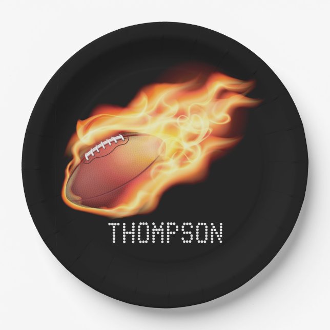 Football Party Personalized Paper Plates (Front)