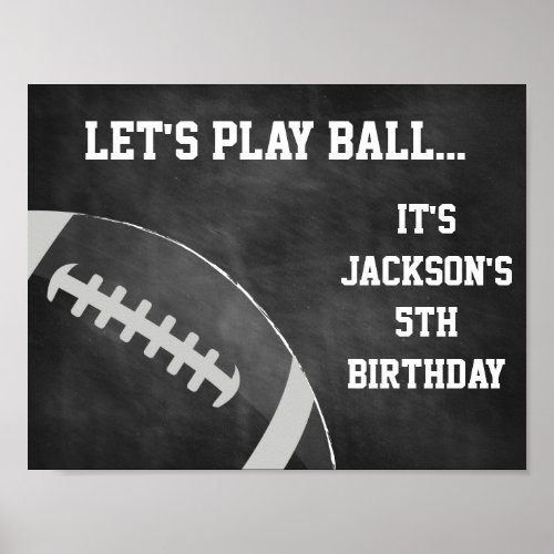 Football Party Sign with Chalkboard Background