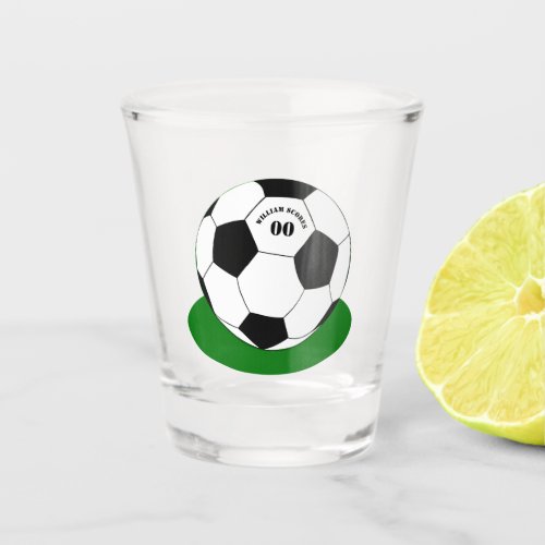 Football party Soccer Ball with Name  Number Shot Glass