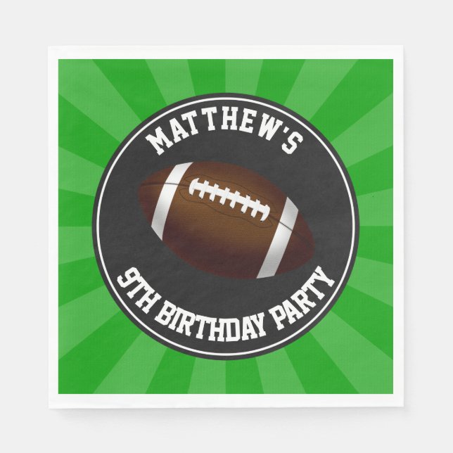 Football Party Sports Birthday Napkins (Front)