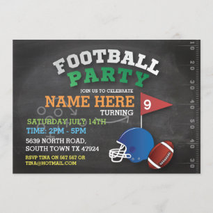 Football Party Sports Invite Birthday Invitation