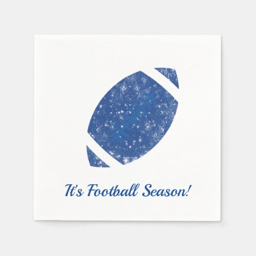 Football Party Tailgate Supplies Blue White Napkin