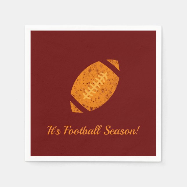 Football Party Tailgate Supplies Maroon Gold  Napkins (Front)