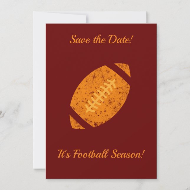 Football Party Tailgate Supplies Maroon Gold  Save The Date (Front)