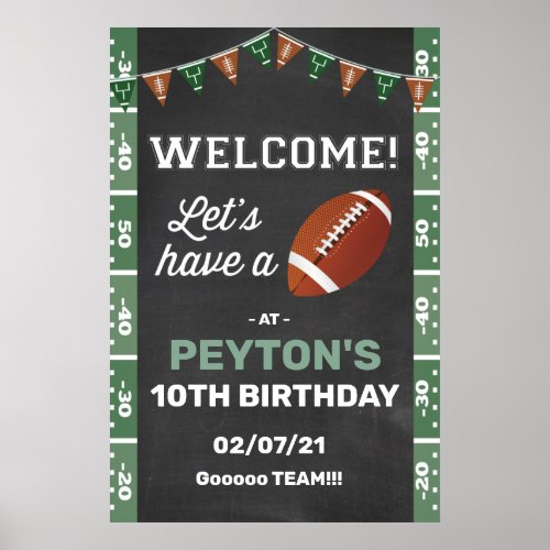 Football Party Welcome Sign