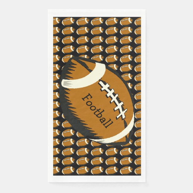 Football Pattern Brown and Black Paper Guest Towel