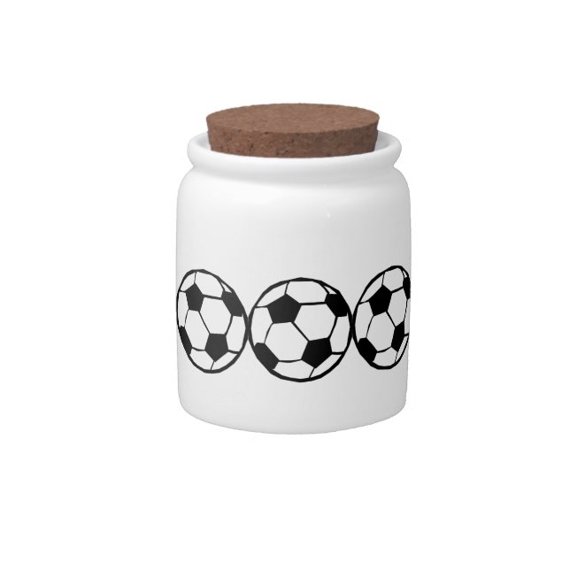 Football pattern candy jar (Front)