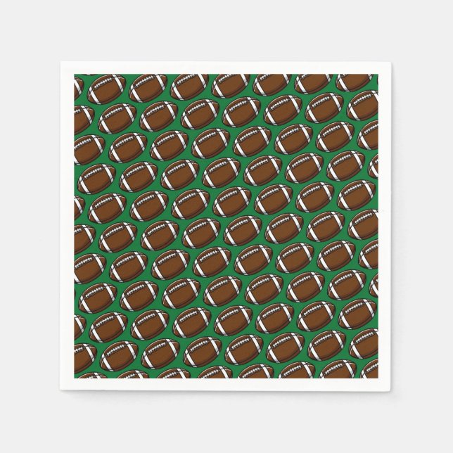 Football Pattern Green Sports Player Team Game Fan Napkins (Front)