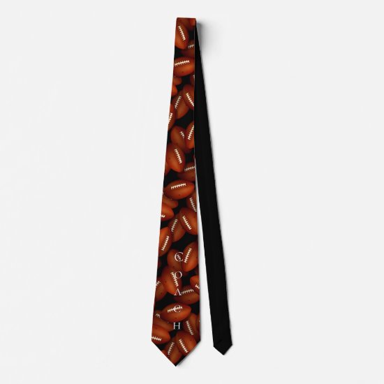 Football pattern neck tie for coach