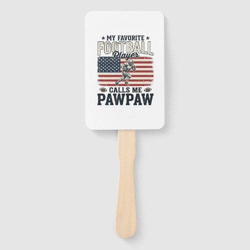 Football Pawpaw Vintage American Flag Shirt Design Hand Fan