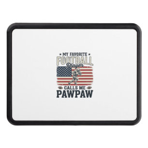 Football Pawpaw Vintage American Flag Shirt Design Hitch Cover