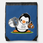 Football Penguin Drawstring Bag