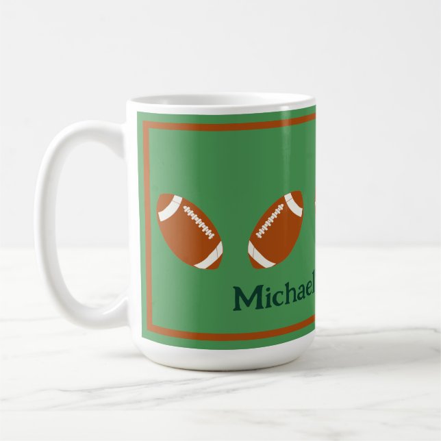 Football PERSONALIZE Name Coffee Mug (Left)