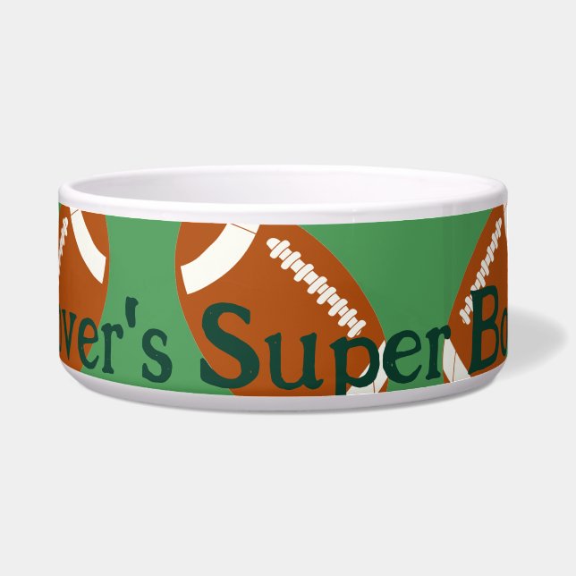 Football PERSONALIZE Pet Bowl (Front)