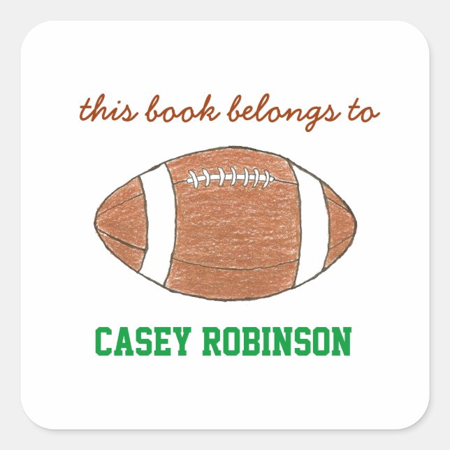 Football personalized bookplates for kids (Front)