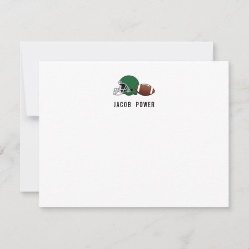 Football Personalized Monogram Initals Note Card