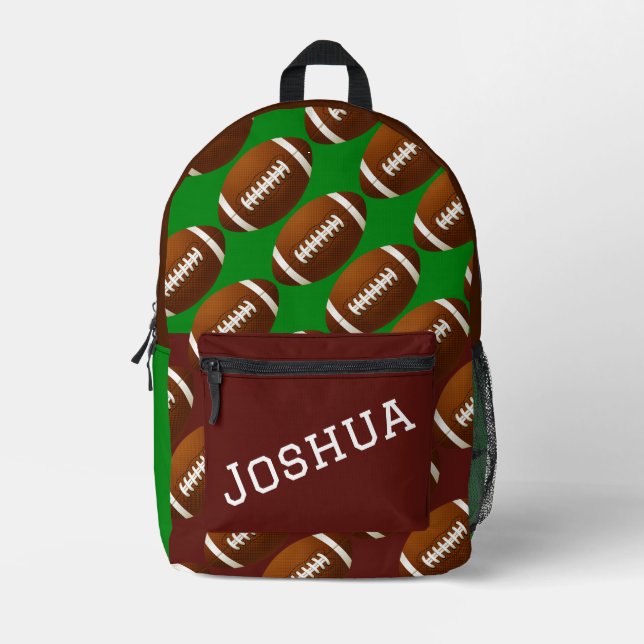 Football Personalized  Printed Backpack (Front)