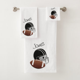 Football Personalized Sports Bath Towel Set