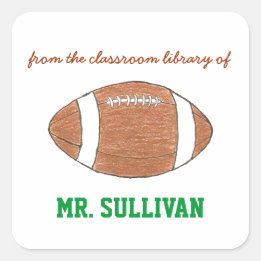 Football personalized teacher bookplate