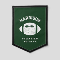 Football personalized team name green sport pennant
