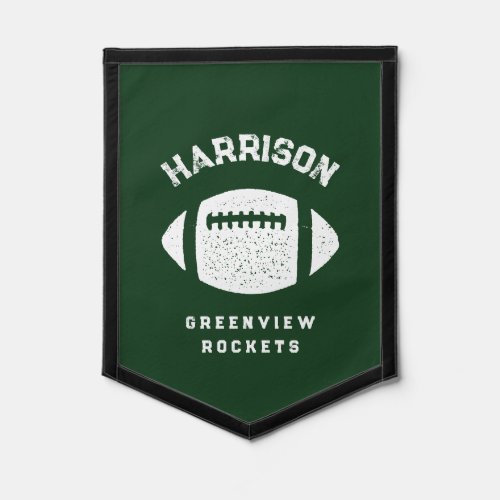 Football personalized team name green sport pennant