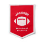 Football personalized team name red white pennant