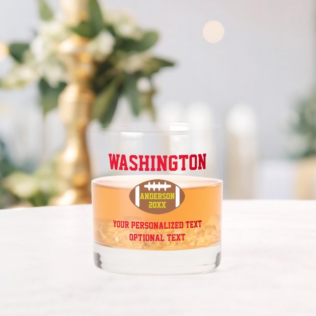 Football Personalized Whiskey Glass (Insitu (Wedding))