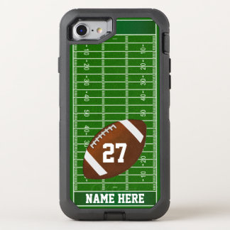 Football Phone Cases, NAME and NUMBER OtterBox Defender iPhone SE/8/7 Case