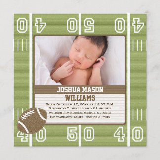 Football Photo Birth Announcement Cards