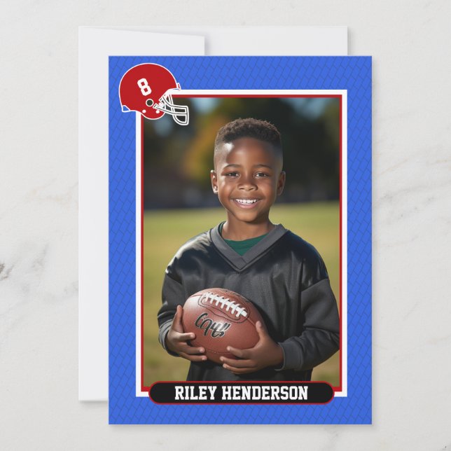 Football Photo Birthday Party Invitation (Front)