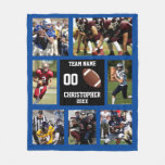 Football photo collage Blue Fleece Blanket