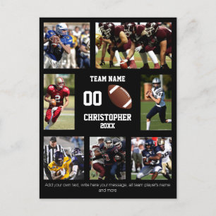 Football photo collage postcard