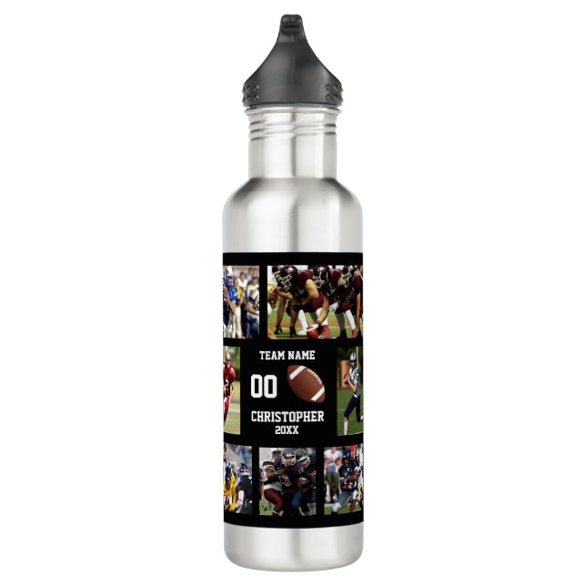 Football photo collage stainless steel water bottle (Right)
