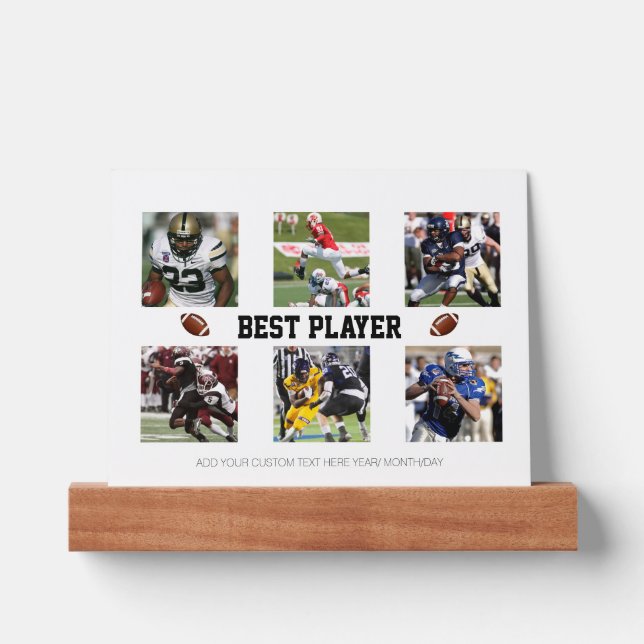 Football photo collage template Photo Block Picture Ledge (Front)