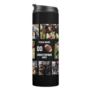 Football photo collage thermal tumbler
