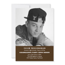 Football Photo Graduation Party Announcement