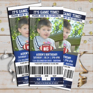 Football Photo Template Birthday Party Invitations