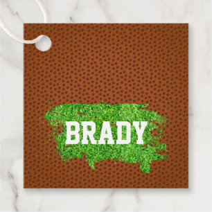 Football Pigskin Turf Sports NAME Coach Team Fun Favor Tags