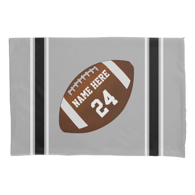 Football Pillow Case, Name, Jersey Number, Colors Pillowcase (Front)